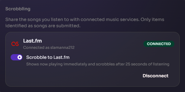 Supports Now playing and Traditional Scrobbling