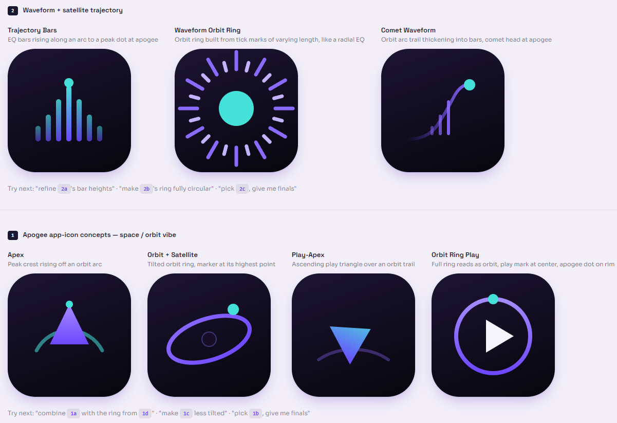 Logo concepts, you can see the one I picked.