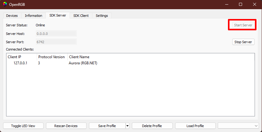 Make Sure SDK Server is Started